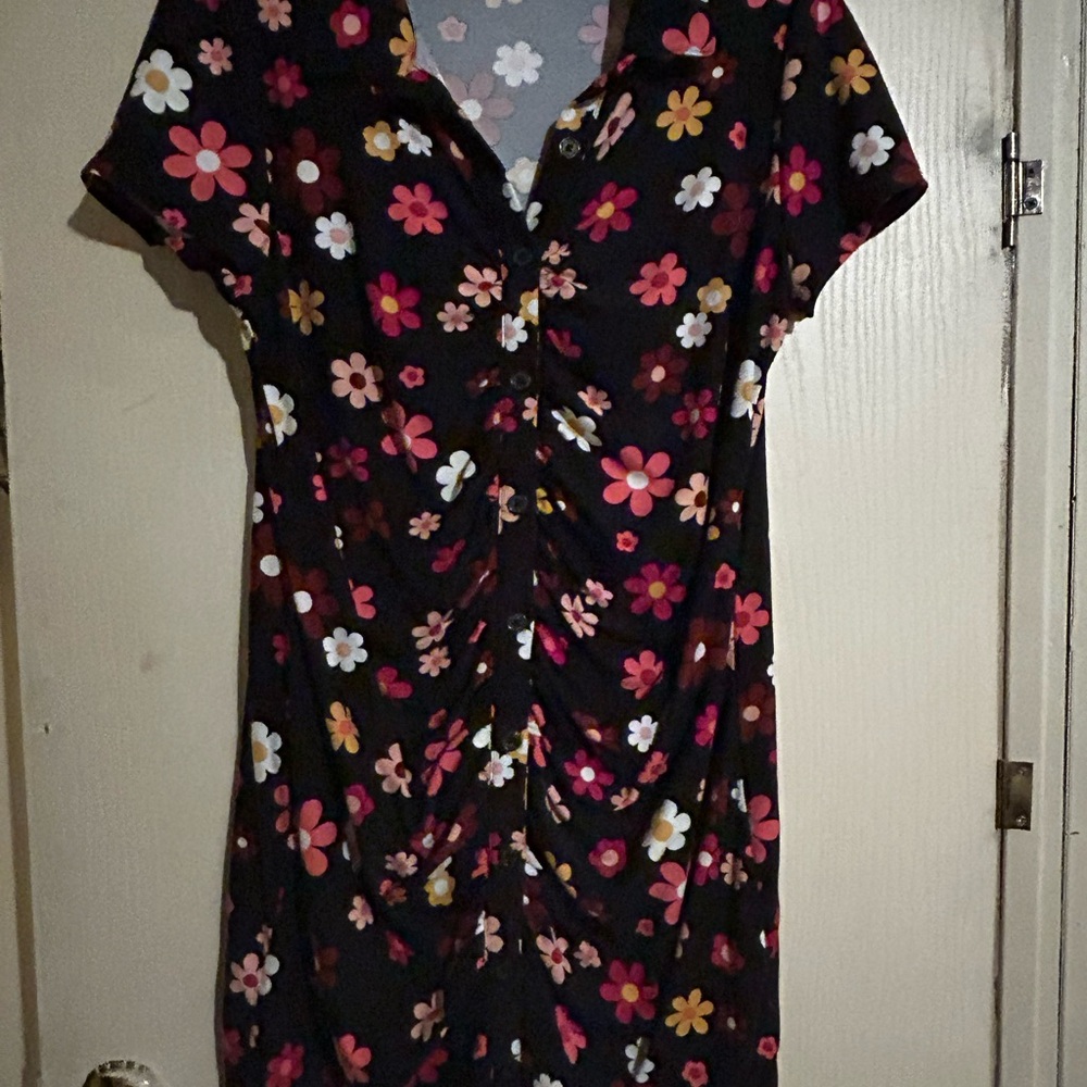 No Boundaries Black Floral Mini Dress